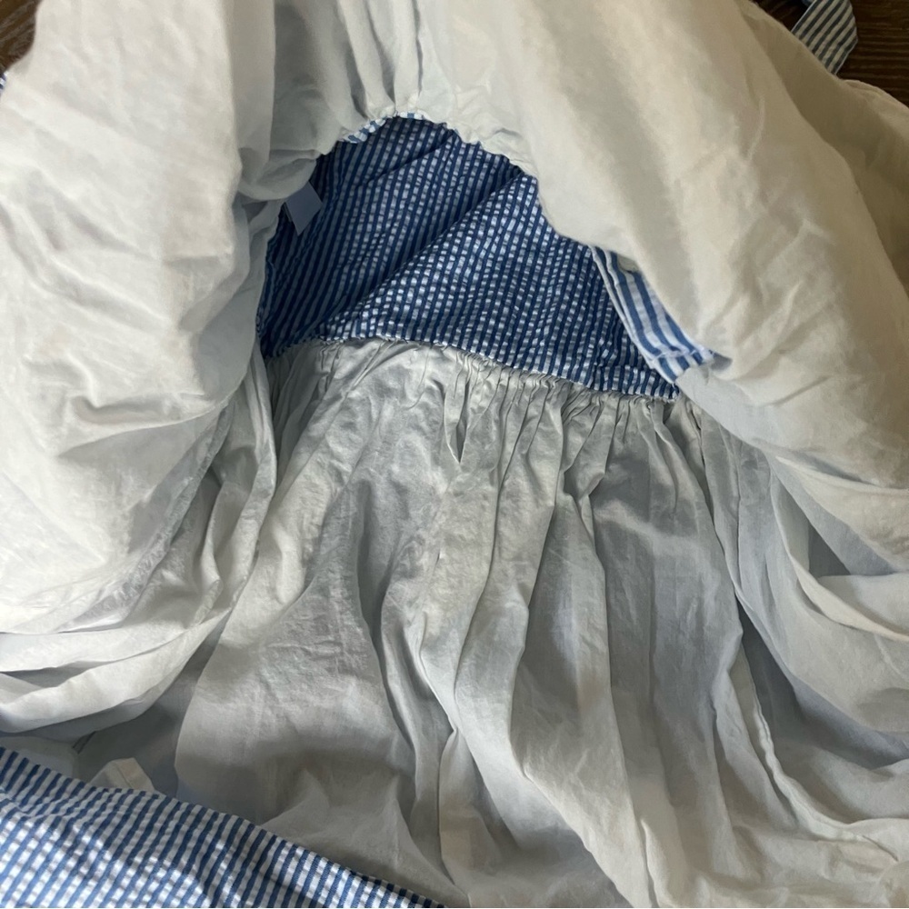 Polo Ralph Lauren Girls Seersucker Striped Ruffled Dress with Pockets (10) - Picture 9 of 10